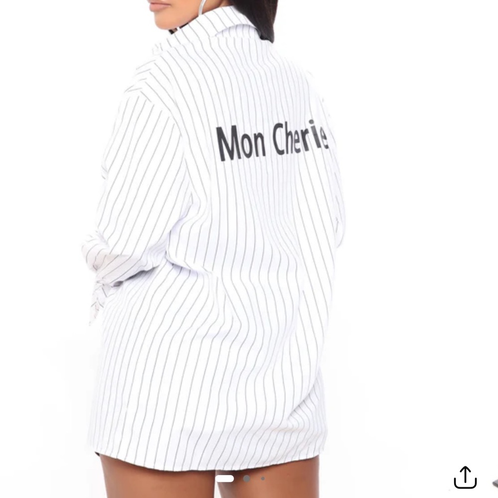 Fashion Nova Mon Cherie Striped Shirt.
